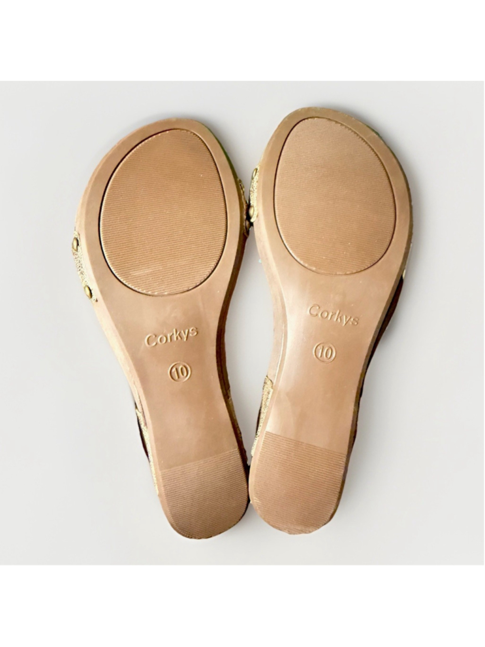 Corkys Bandit Wedge Sandals Women’s Size 10 Bronze & Gold Metallic Comfort Shoes - Picture 3 of 4